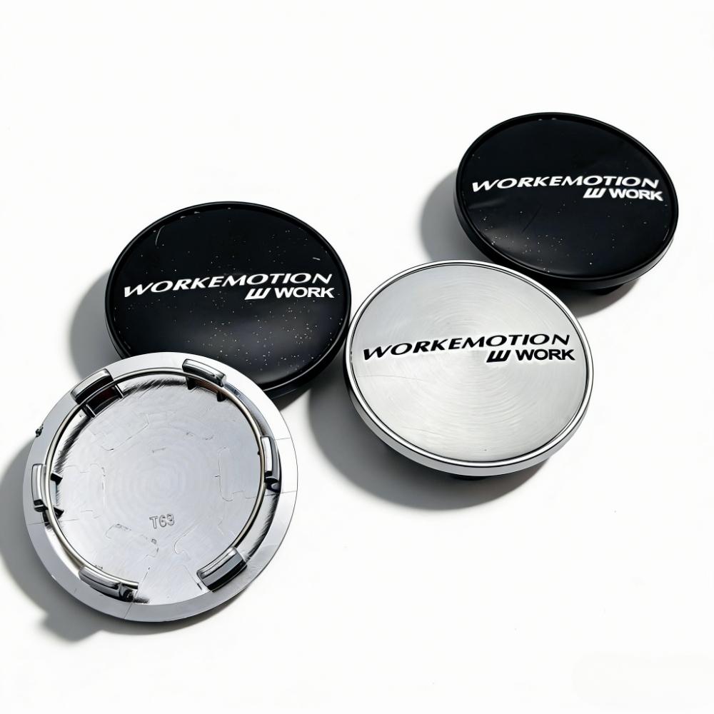 4pcs JDM W Work Emotion Logo Emblem Car Wheel Center Caps 69MM Clips 56MM Wheels Hub Cap Rim Hubcaps Dust Cover Car Accessories