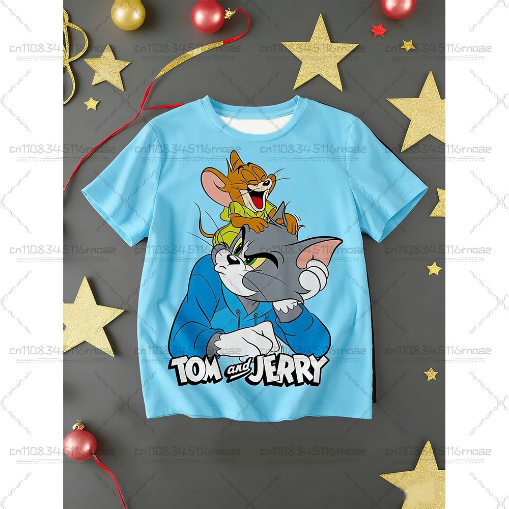 Cartoon Pattern Print Cute Children's Casual Top Fashionable Sports T-shirt Summer