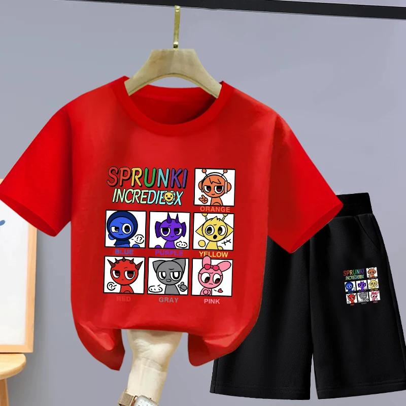Summer 3D Print Child Ren's Set New Style Girls' Short Sleeves and Shorts Boys' Two-piece Set