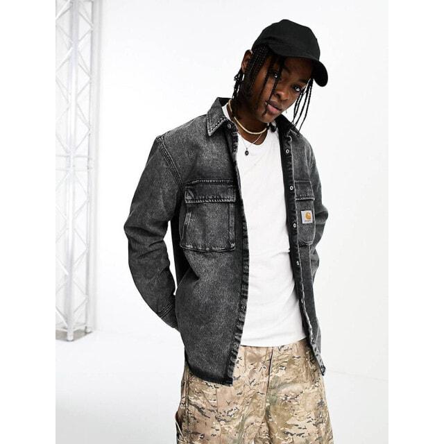 

Черная джинсовая рубашка с эффектом потертости Carhartt WIP monterey