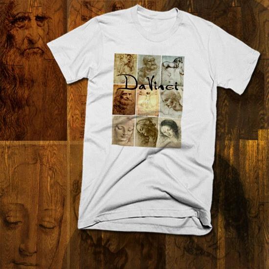 

Leonardo Da Vinci T-Shirt Vitruvian Man Art Legend Influencer Of Modern Art Tee 4XL