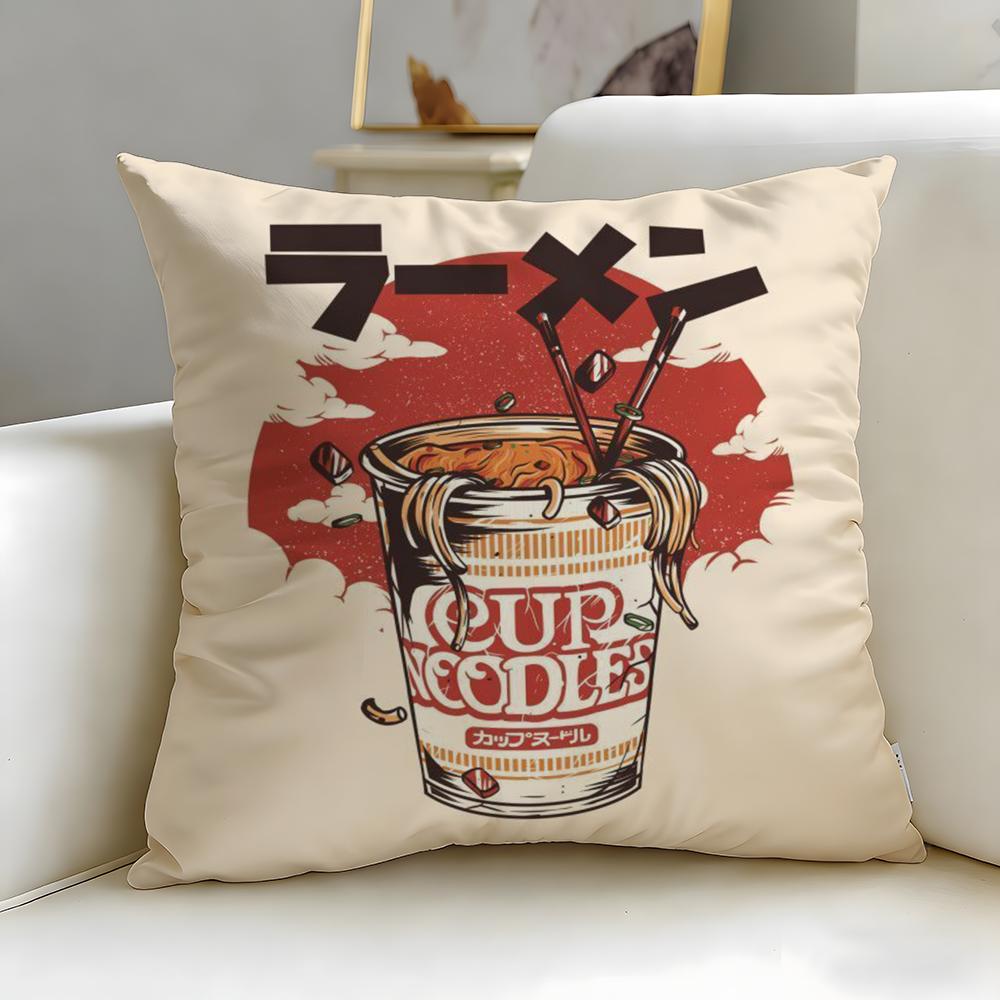 food theme Takoyaki Japanese Food Cushion Cover Soft & Easy-Wash Pillow Case – Versatile for Couch, Bed, Travel and Office