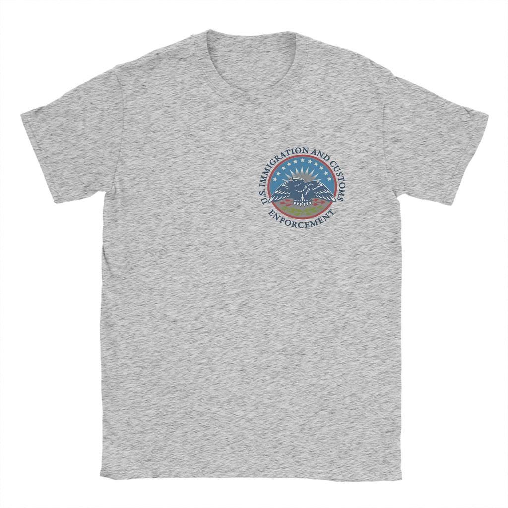 ICE Immigration and Customs EnforceUnisext Logo Unisexs T Shirts Short Sleeve Round Collar TShirts Pure Cotton Gift Clothing