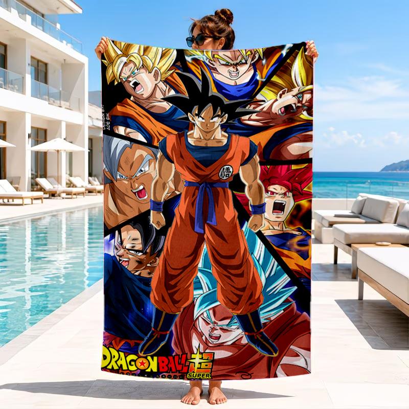Asciugamano da Spiaggia con Disegno di Anime di Draghi, Asciugamano da Spiaggia in Microfibra, Perfetto per Piscina, Spiaggia, Viaggi, Decorazioni per la Casa, Regali per Fan di Feste in Spiaggia