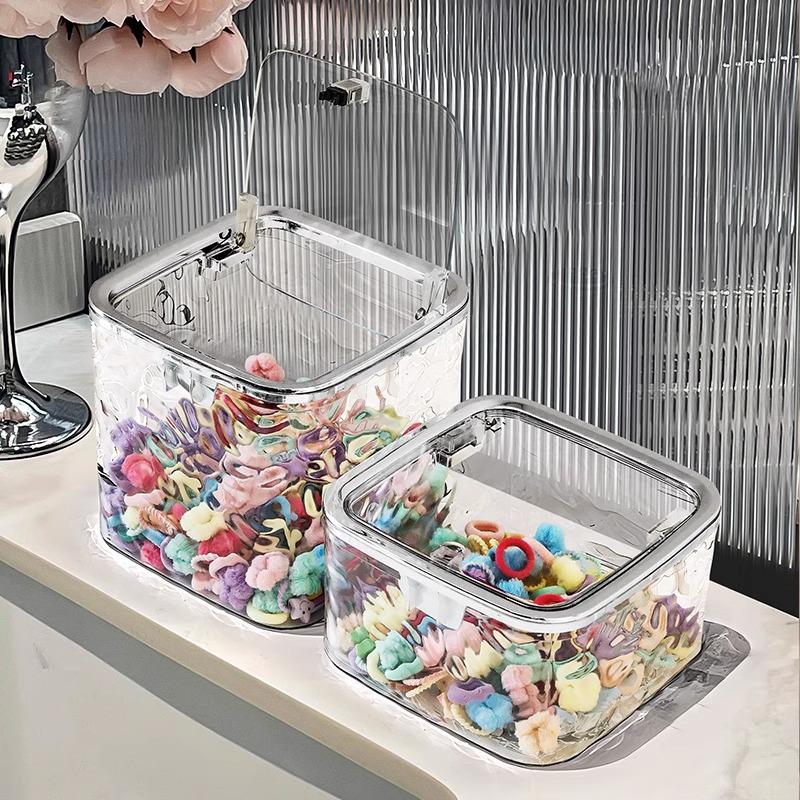 Children's Hair Accessory Organizer: Transparent Box for Hair Ties, Headbands, Clips, Pins, and Jewelry