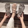 Rhinestone Slippers Women's Summer Wear 2025 New Internet Celebrity Versatile Niche High-end Flat Bottom Cool Beach Mop