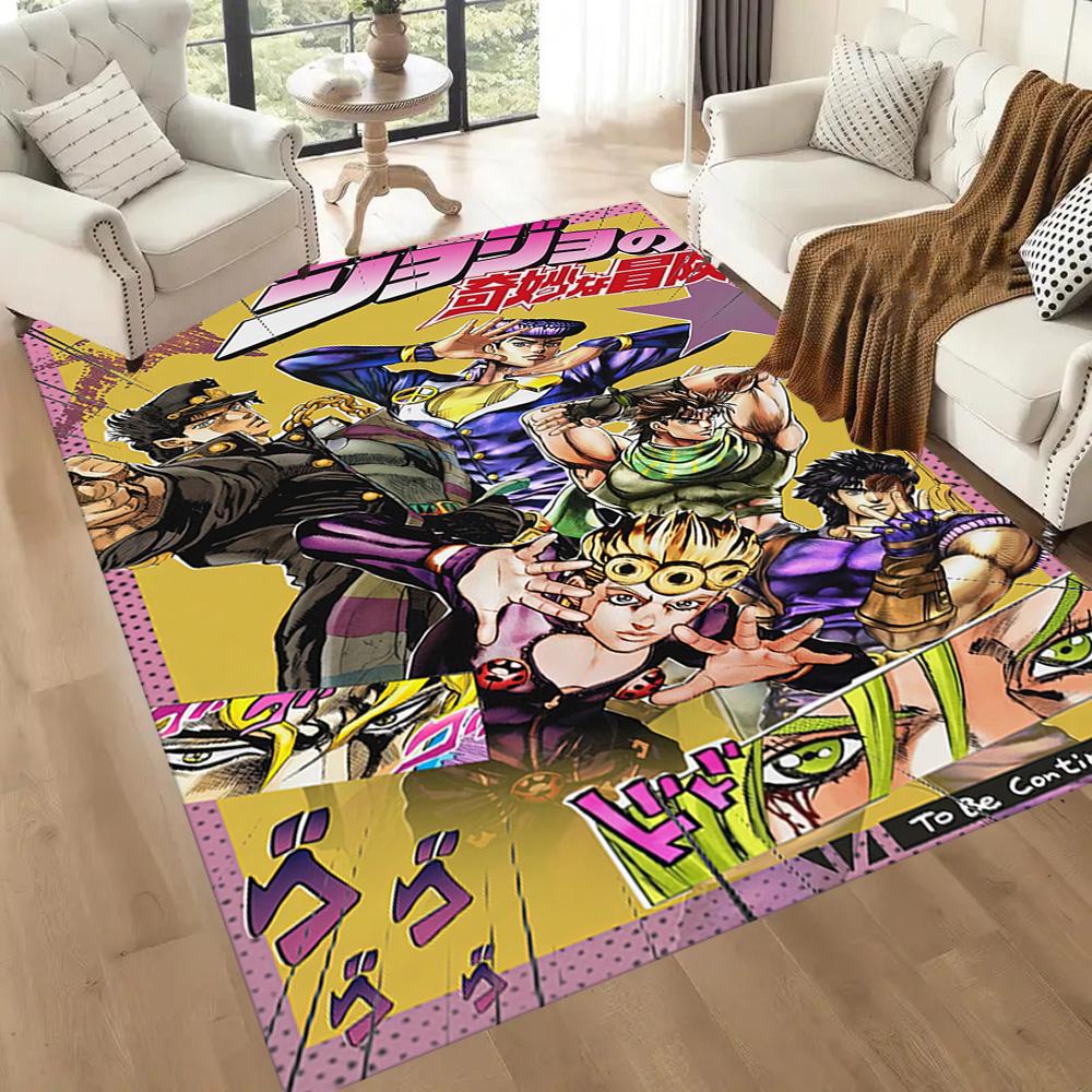 Jojo S Bizarre Adventure 5 Square rugs are a great choice for living rooms, bedrooms, home décor, and as gifts