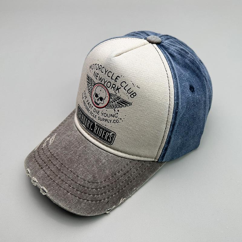 Motorcycle Sunshade Men Women Baseball Hats Cotton American Style Retro Contrasting Colors Fashion Snapback Caps Versatile New