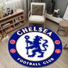Round Area Carpet Chelsea Football Club Blue Lion Soccer Crest Sports Fan Bedroom Decor
