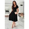 Rochie nouă de zi cu zi, culoare solidă, guler, talie marcată, mâneci bufante, model clopot, îmbrăcăminte pentru femei