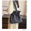 Commuting To Work Cross-border Large-capacity Cross-body Tote Bag Women's New Trendy Super Fire Drawstring Single-shoulder Canvas