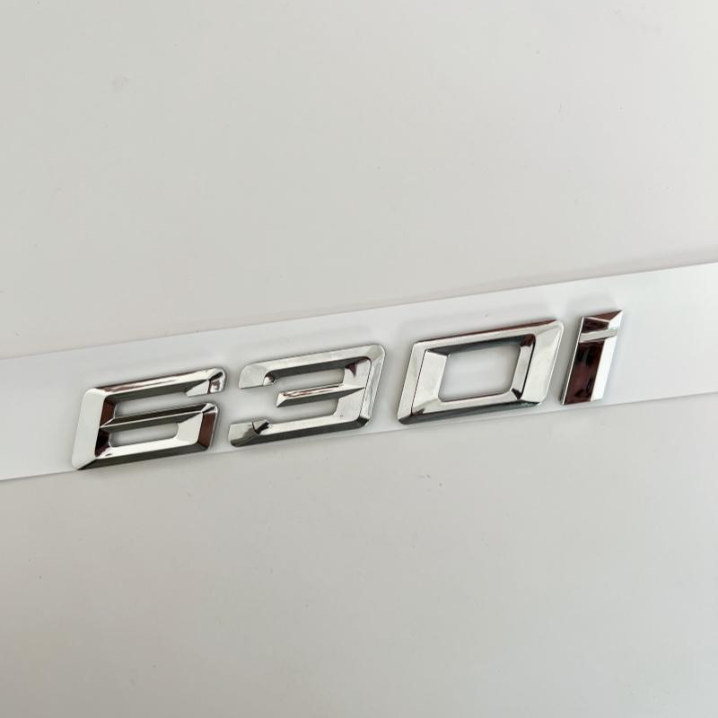 New Font Numbers Letters 630i 635i 640i 645i 650i Top ABS Emblem for BMW 6 Series Car Trunk Nameplate Logo Sticker Black Chrome
