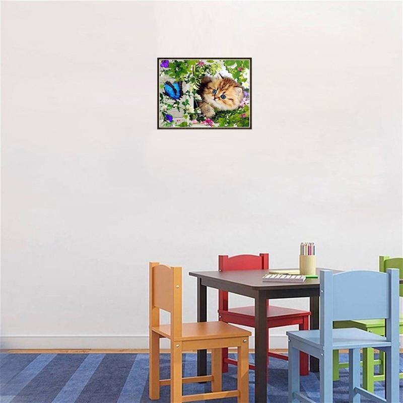 5D DIY Diamond Painting Cat Diamond Embroidery Animal Farm Cross Stitch Full Round Drill Mosaic Rhinestones Home Decor Wall Gift