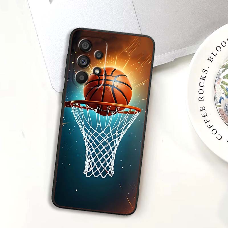 Sports basketball cool For Samsung A73 A72 A71 A55 A54 A53 A52 A51 A13 A22 A16 A15 A12 A14 A26 A07 5G Black Phone Case