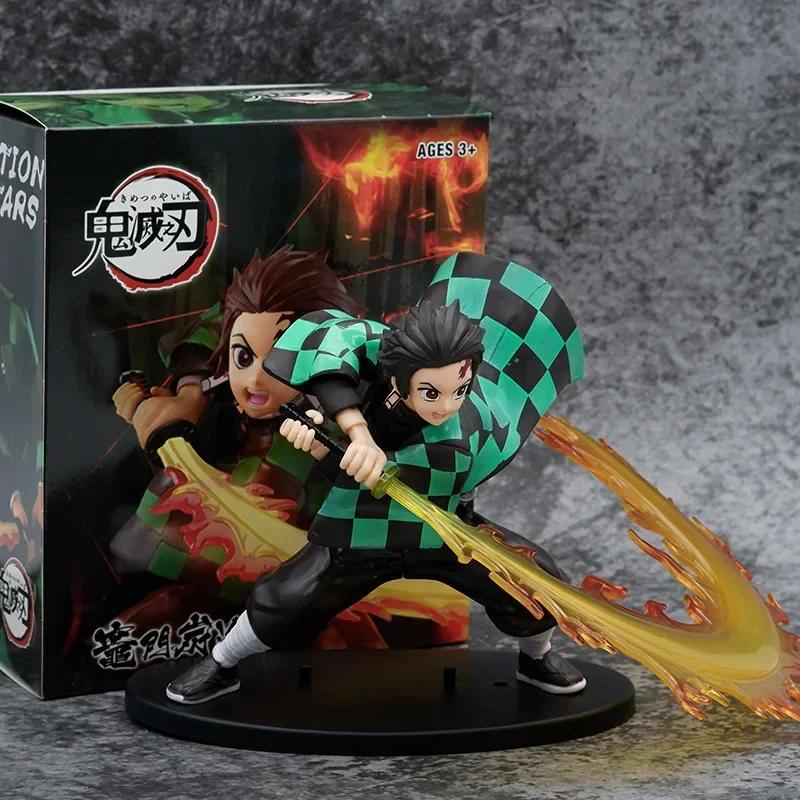 Anime Demon Slayer Cartoon Tanjirou Kyoujurou Zenitsu Action Figure Kimetsu No Yaiba Model Statue Collectible Pvc Kid Gifts Toys