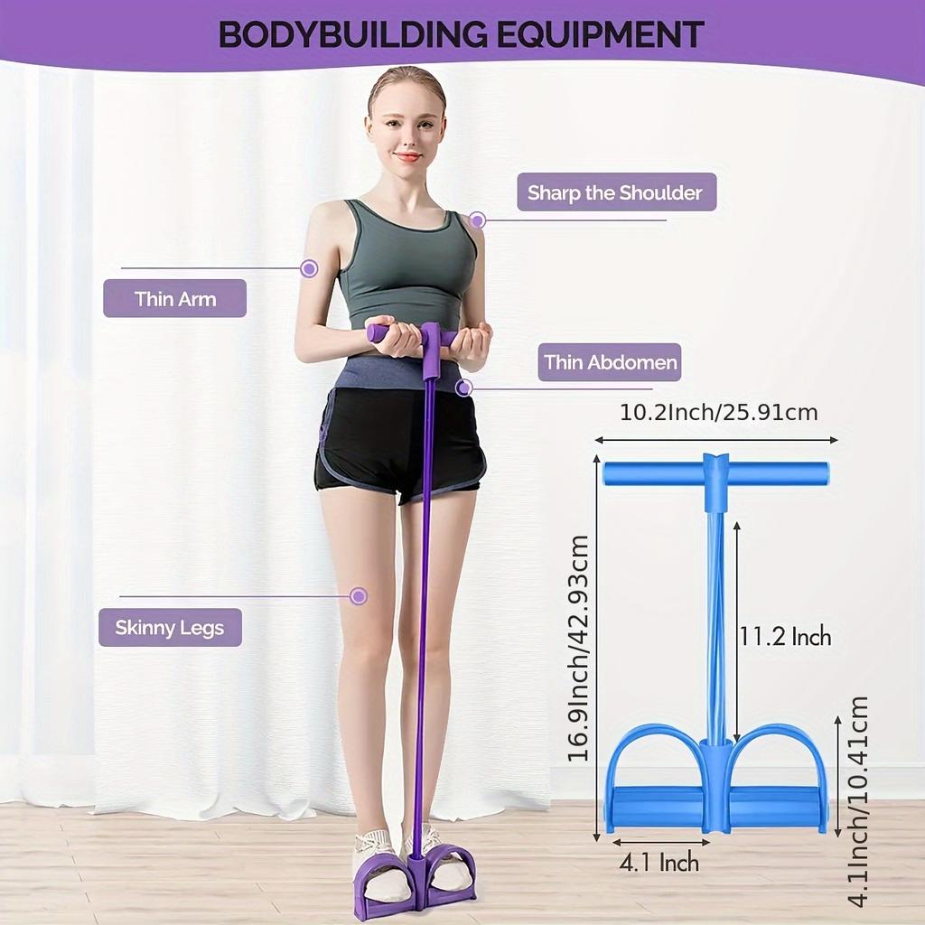 Foot Pedal Tension Bands Home Gym Resistance Bands 4 Elastic Pull Straps Tension Rope For Full Body Workouts And Abdominal