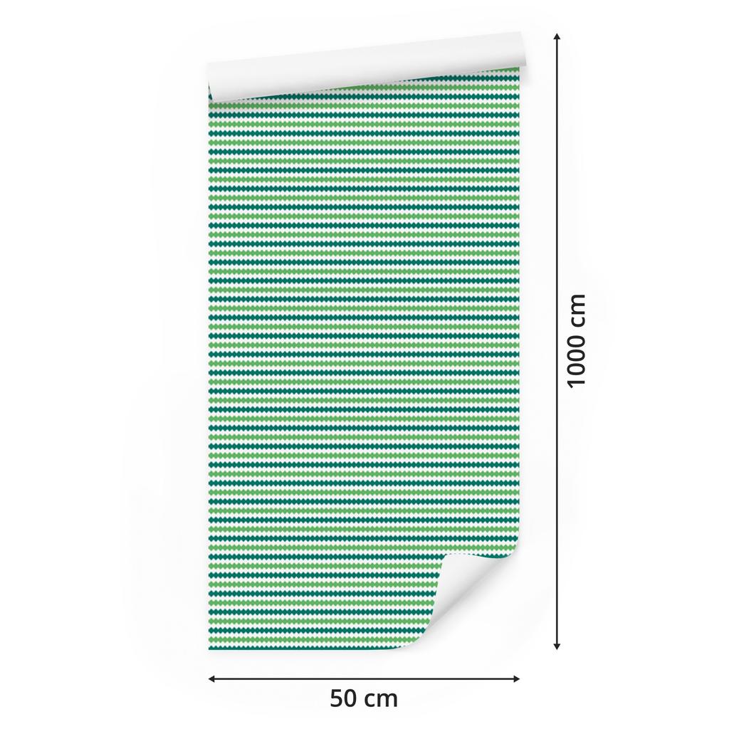 Mint and Sea Stripes Wallpaper for Living Room and Bedroom 50x1000