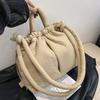 Damen Casual Einzelschultertasche Große Kapazität Nyl Rucksack Damen Daunenbaumwolle Winter Tragetasche Tragbare Make-up Handtasche