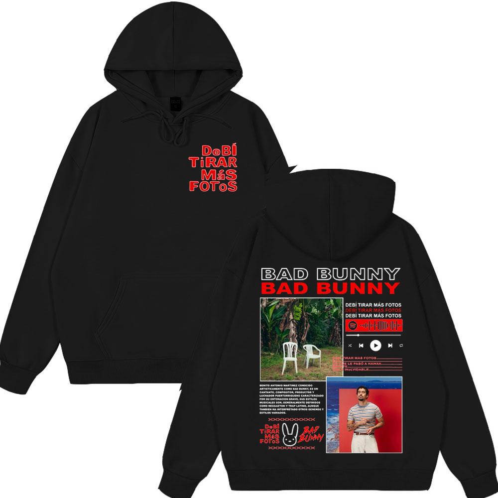 

New Style Rapper Bad Bunny Wear DTMF DeBi TiRAR MaS FOToS Hoodies Women Couple Winter Clothing Winter Harajuku Sweatshirt Tops 3XL