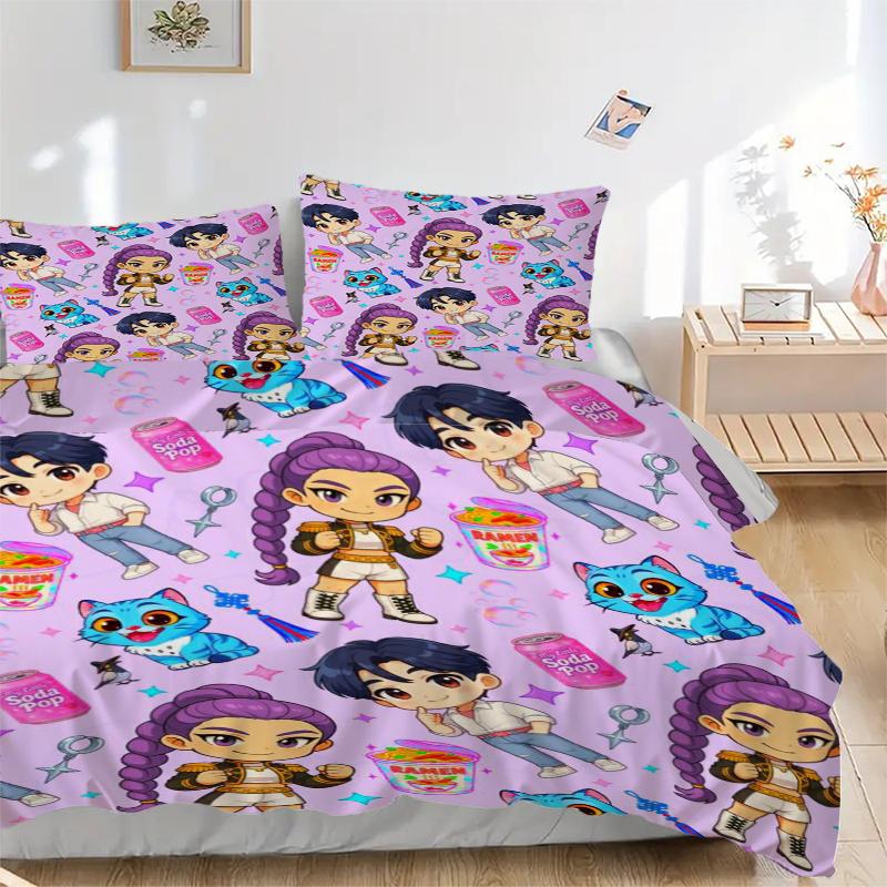 3Pcs Chibi Characters Toys Bedding Sets For All Sizes New 3D Printed Bed Cover Comforter Duvet Cover Pillowcase Bedroom Decoration
