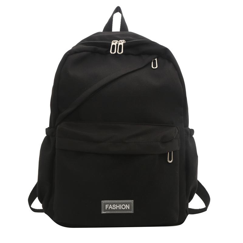 

2024 корейская версия однотонный школьный рюкзак женский японский маленький свежий студенческий рюкзак для старшеклассников милая текстура рюкзак для девочек чёрный