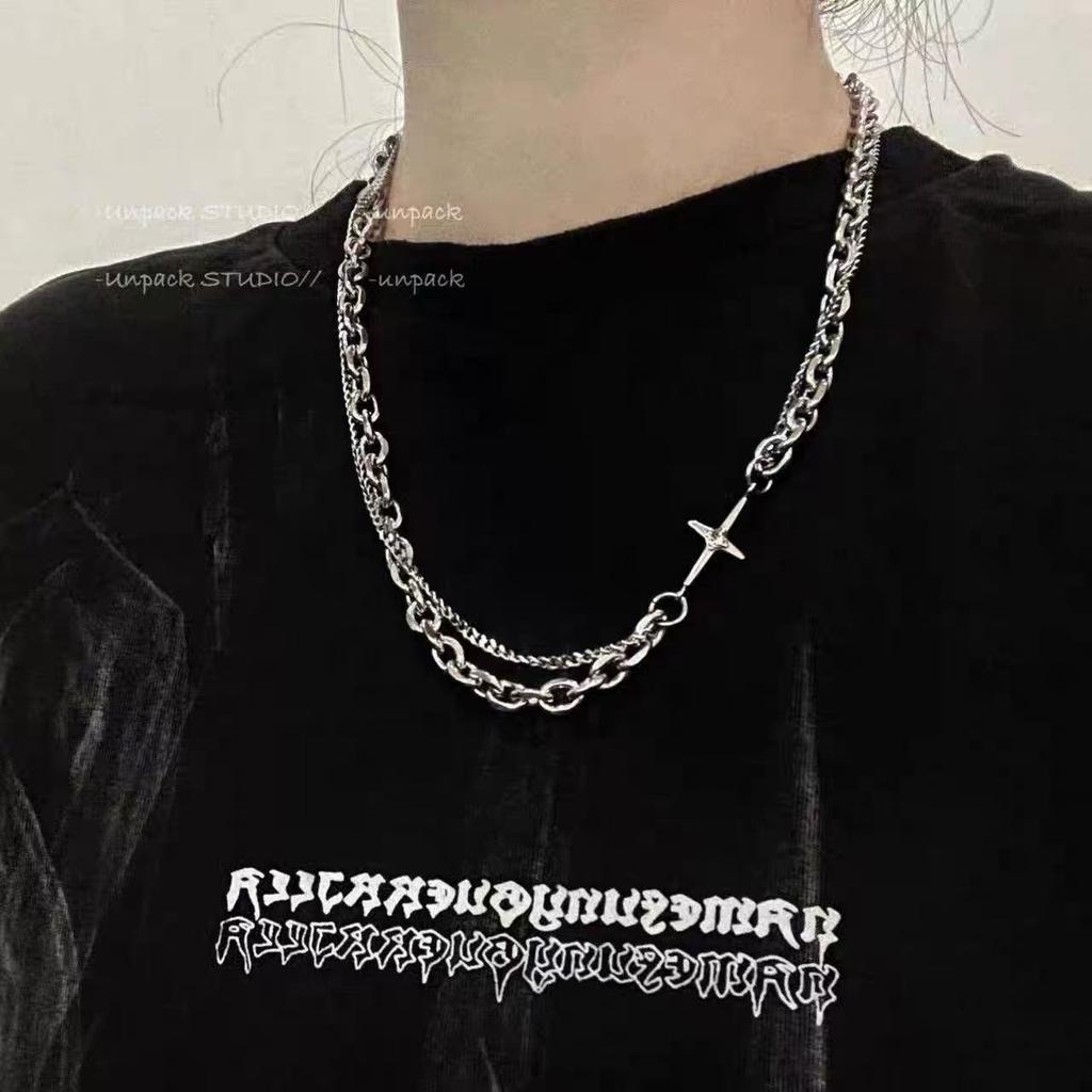 Men's Boys' Trendy Ins Hip-hop European and with Chain Women's Trendy Brand Necklace Pendant