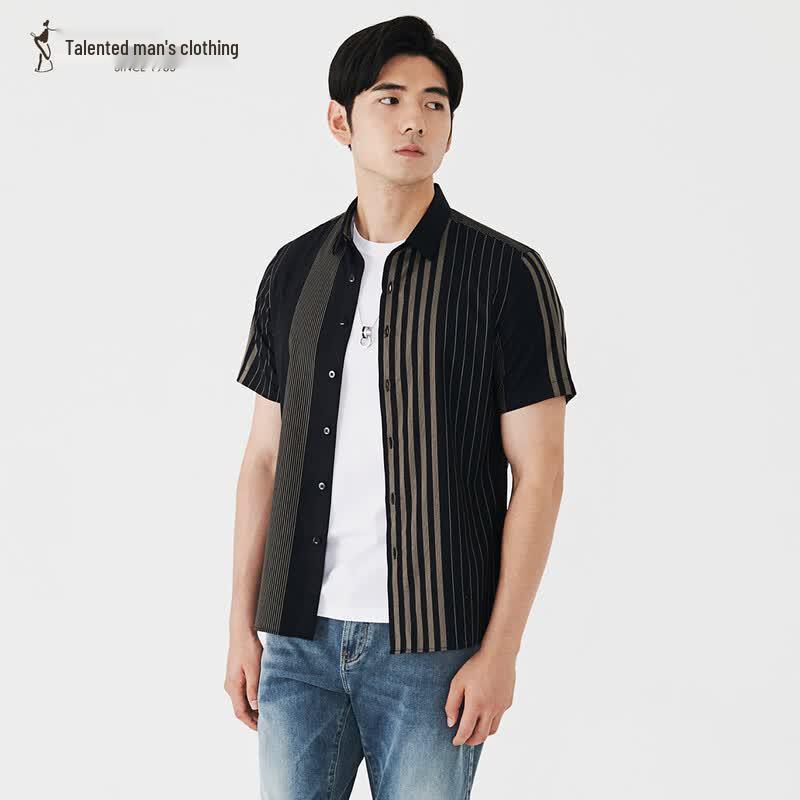 

TRIES Men s Business Casual Short Sleeve Shirt L