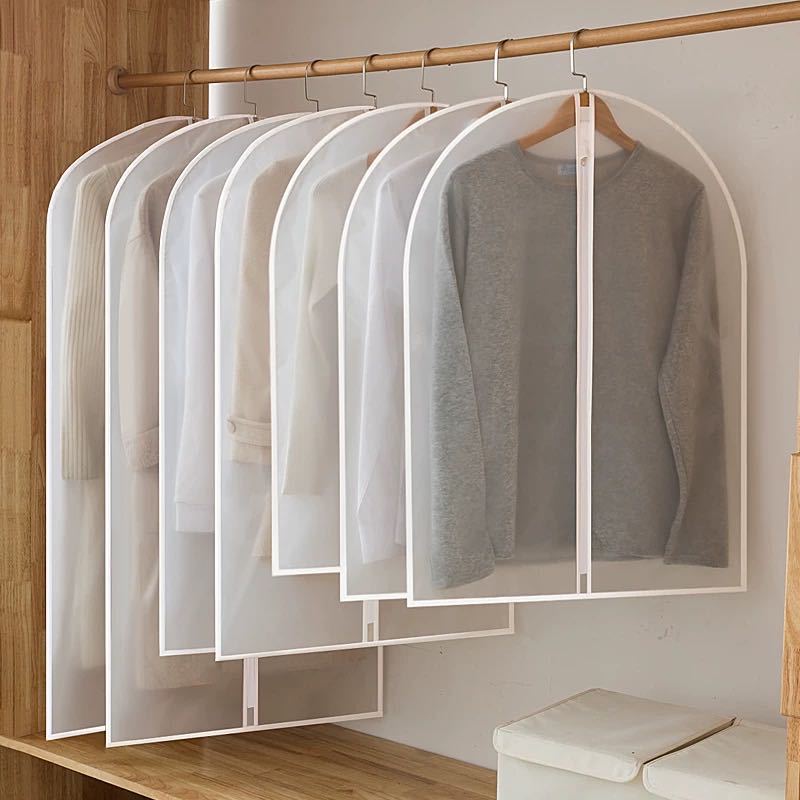 1 Piece PEVA Transparent Hanging Clothes Dust Cover Household Coat Suit Dust Cover Wardrobe Clothing Dust-proof Organizer Bag