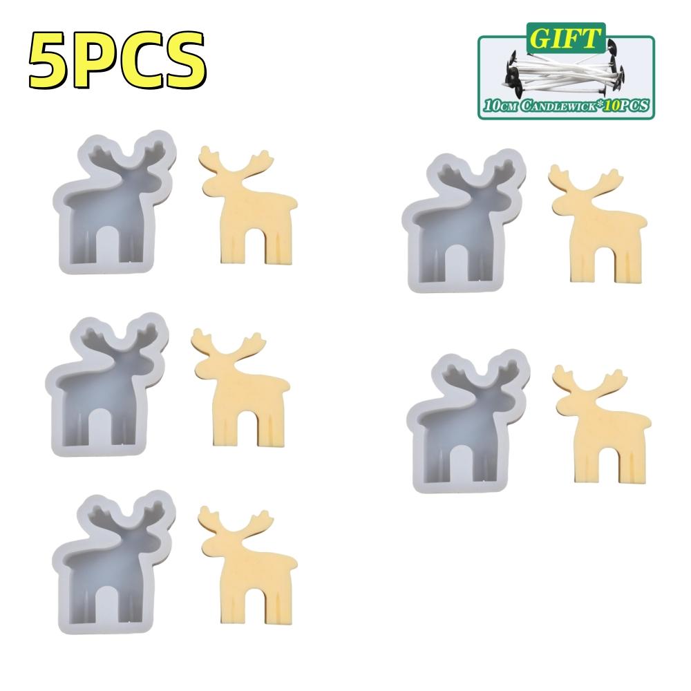 1-5PCS Christmas Silicone Candle Mold DIY Handmade Aromatherapy Molds Baking Resin Soap Decorative Ornament Tools for Home Decor