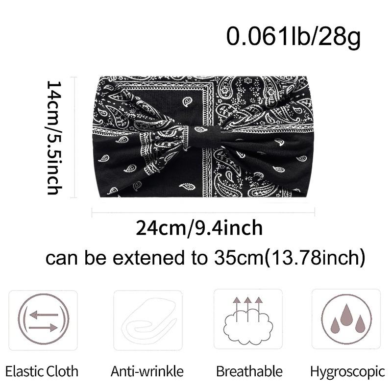 Cashew Flower Hairband Paisley Pattern Wide Headband Sports Yoga Sweat-absorbing Elastic Cotton Headscarf Headwear for Women