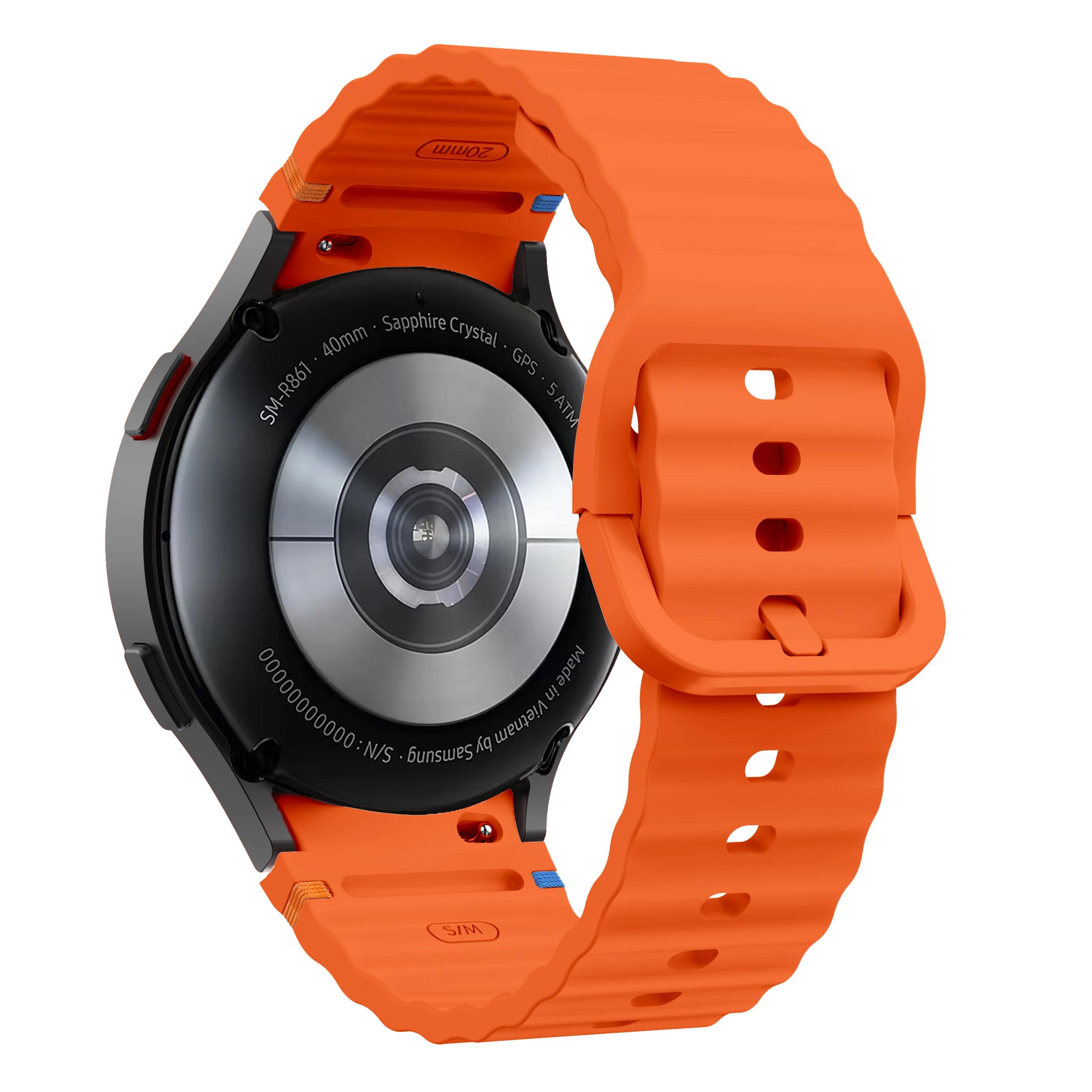 

Оригінальний силіконовий ремінець для Samsung Galaxy Watch 7 FE 6 4 Classic 5 pro 44mm 40mm 43mm 47mm 45mm Bracelet Galaxy Watch6 7 Strap 6 Classic 47mm 43mm помаранчевий