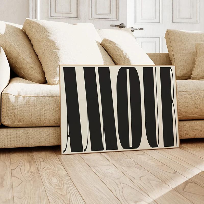 Trendy Art Posters Love Is Love Canvas Painting Bold Typography Print Desire Modern Wall Art Pictures for Room Home Decoration