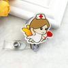 Cartoon Nurse Doctor Retractable Reel ID Badge Label Name Card Tag Clip