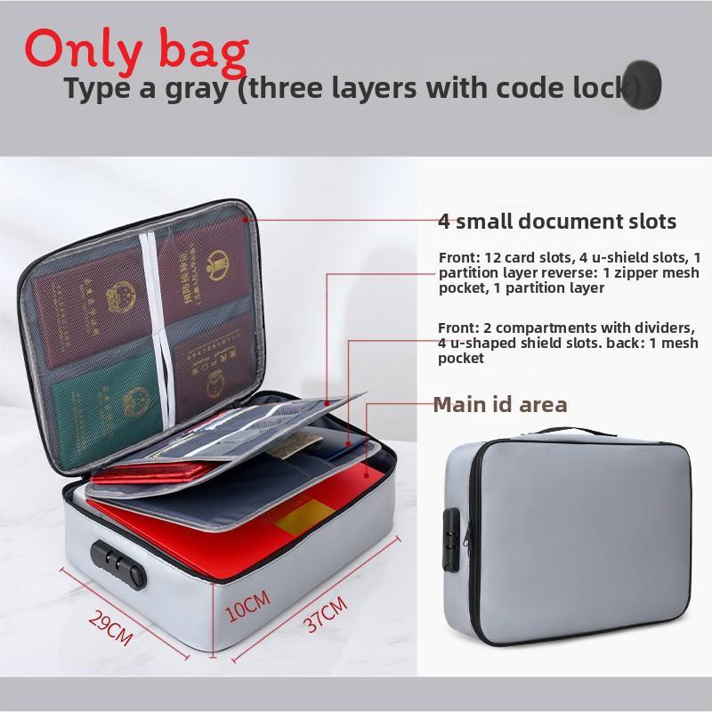 Travel Document Organizer With Fireproof Silicone For Family And Travel Use