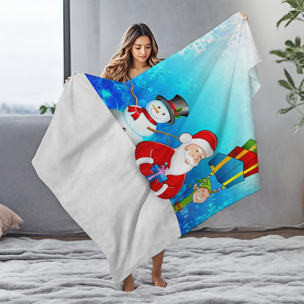 Soft Christmas Blanket Cozy Flannel Throw Winter Warm Decorative Holiday Gift Cozy Home Decor Festive Fleece Bedspread Plush Thr