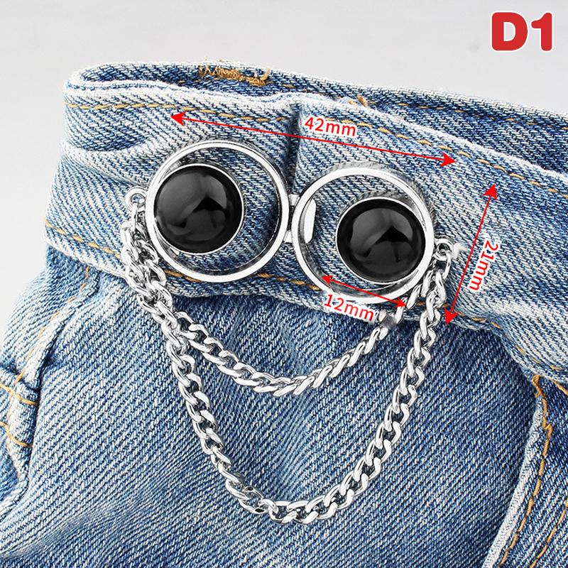 Ajusteur de Bouton de Jean Pour Pantalons Jupes Bouton Perle Gland Fermeture Pression Épingle de Pantalon Sans Couture Boucle de Taille de Jean Accessoires