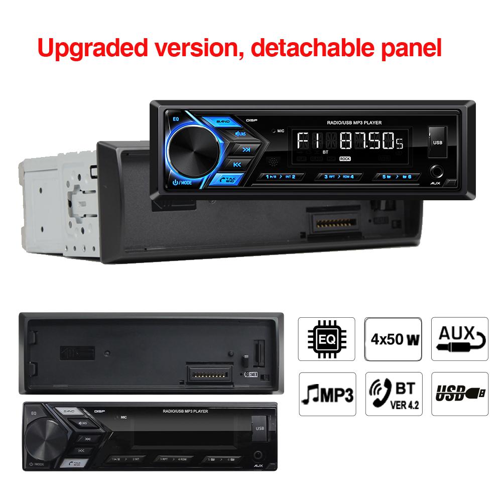 1DIN Car Radio MP3 Multimedia Player Bluetooth AUX TF Card USB Support Phone Charging FM Radio Audio EQ Stereo Universal Audio Upgraded Version