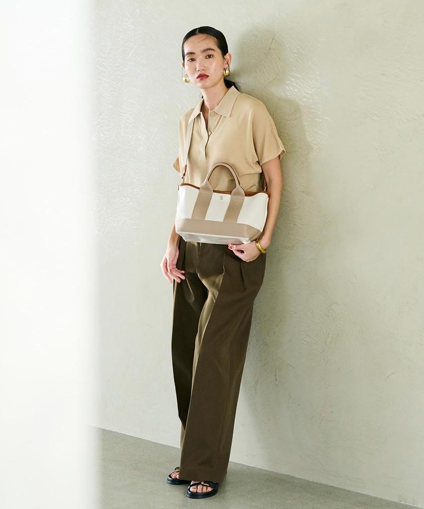 Tote Bag SCOTCH GRAIN Scotch Grain Shoulder B5 Tote Bag Pale Beige [Topkapi] Women's