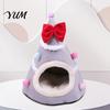 Soft Plush Pet Cave Christmas Tree Cat Bed, Bed with Removable Cushion, Non-slip Bottom, Cozy House for Indoor Cats Kittens Winter Holiday Decoration