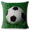 Fiery Soccer Ball Throw Pillow Covers, Flame Football Grass Field Print Cushion Cases, Sports Fan Decor For Bedroom Living Room