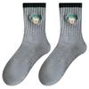 Women's Mid-Calf Cotton Socks - Embroidered Little Bear, Autumn & Winter, Breathable & Skin-Friendly Casual Socks
