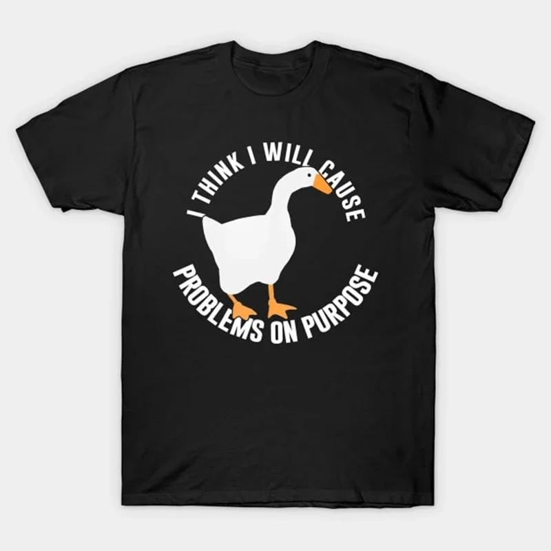 

Untitled Goose Game I Think I Will Cause Problems On Purpose T-Shirt Men Women Funny Street Short Sleeve Cotton Brand Clothing#Color XXXXXL чёрный