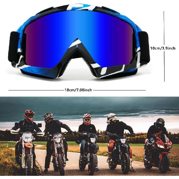 Dirt Bike Goggles 2Packs Motorcycle ATV UV Motocross Off Road Riding Helmet MX Goggles For Adult Youth Kids