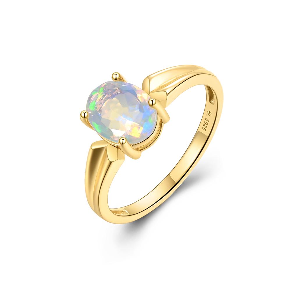 Shinning 100% Natural Opal Jewelry Set  Earrings Ring Real Gemstone Oval 7*9mm  925 Sterling Silver Exquisite Jewelry Gift for Women