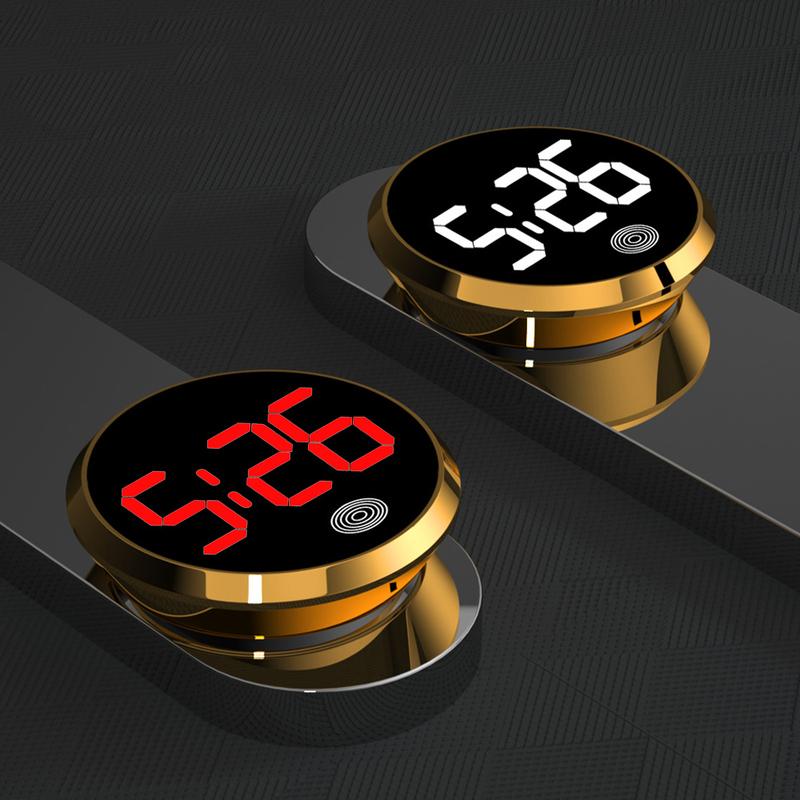 1pc Auto Interior Accessories Universal Car Dashboard Digital LED Clocks Touch Screen Stick-On Mini Ornament Decoration Watch