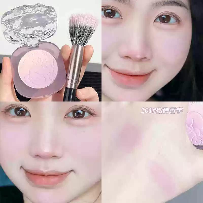 Two-Tone Gradient Blusher Plate Sun-Drying Red Cream Matte Highlight Repair Three-in-One Chin Purple Chin Blue Expansion Color Contractive Color