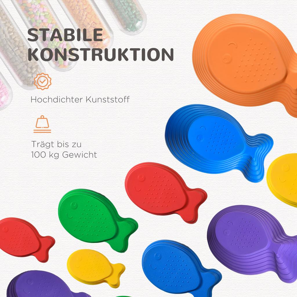 11 Piece Kids Balance Stepping Stones - Multicoloured