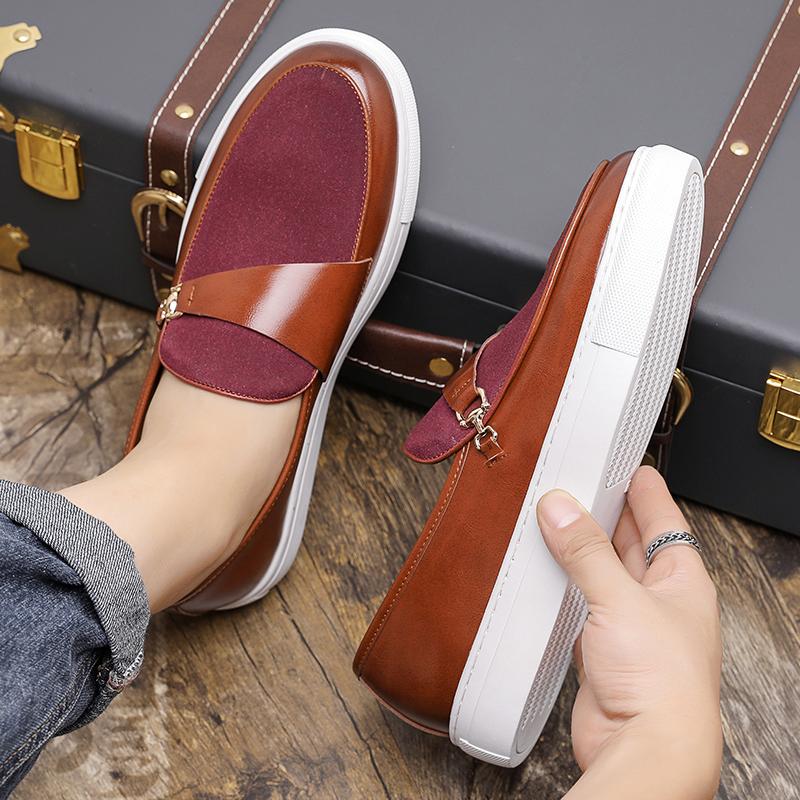 Fashion Fashionable Spring New British Style Men's Comfortable Loafers Brand Men's New Suede Leather Wear-resistant Casual Board Shoes