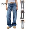 Wide Leg Jeans for Women High Waist Stretchy Denim Pants with Pockets Casual Straight Leg Jean Trousers