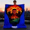 1pc Stranger Things Poster Outdoor Flannel Blanket, Cozy & Warm Soft Te Playful Design, Napping Camping,